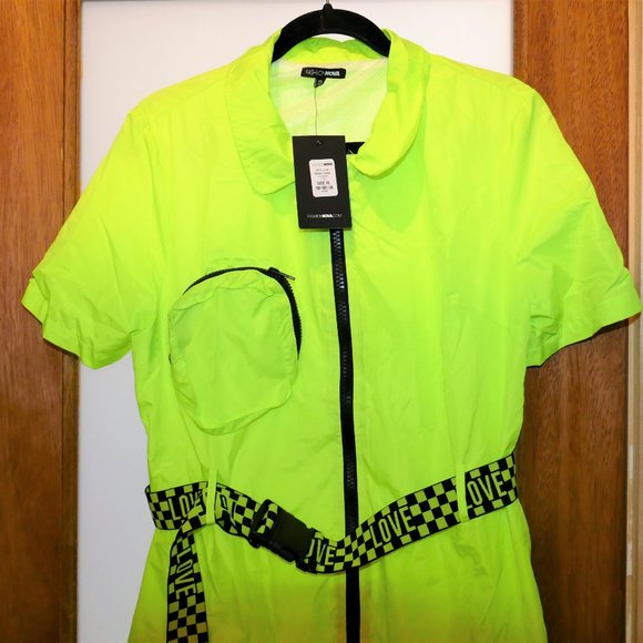 Fashion Nova With Love Belted Lime Dress sz XL NWT - Picture 6 of 16